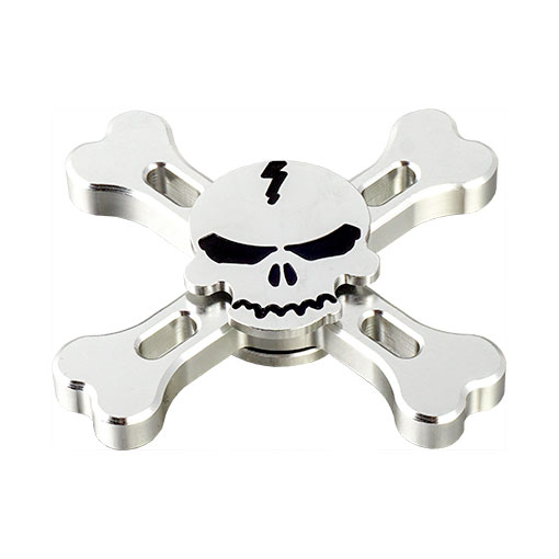 Fidget Spinner Tri-Spinner Aluminum Metal Sugar Candy Skull 